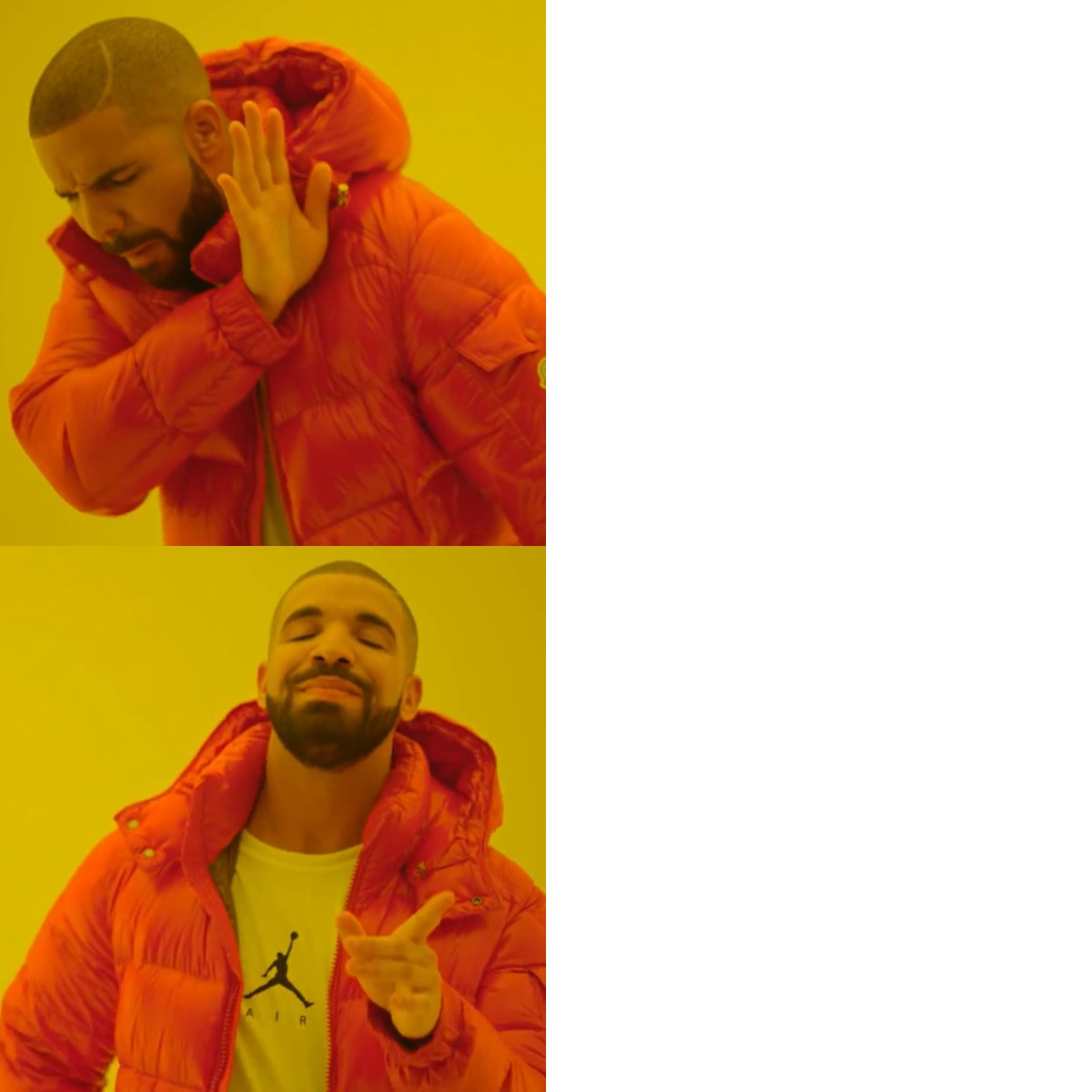 Drake Hotline Bling meme about MOSH